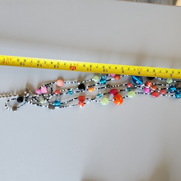 Chico's Multi Strand Beaded Necklace Black Multicolor - Picture 5 of 6